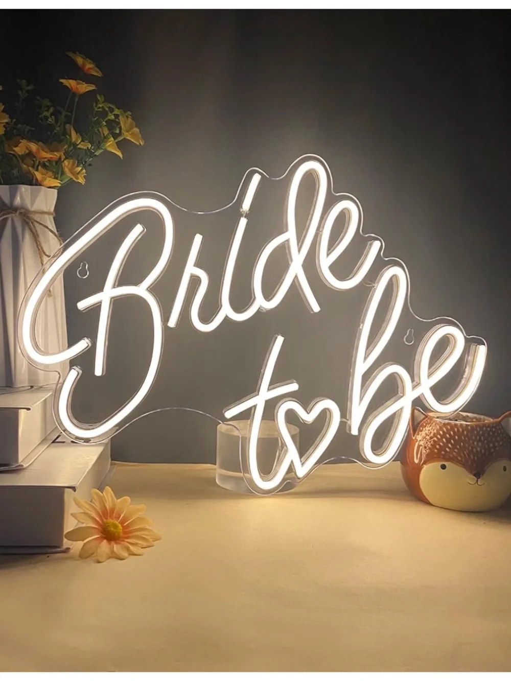“Bride to Be” Neon Sign - Warm White LED Wedding Party Light